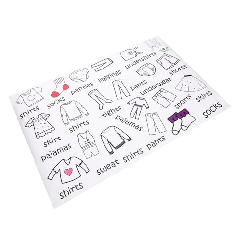 Hoement 1Blatt Kleiderschrank Etiketten Sticker Selbstklebende Kleidung Klassifizierungsaufkleber zur Organisation PVC Material Dekorative Wandaufkleber für Ordnung im Kinderzimmer von Hoement