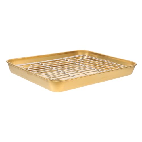 Hoement Edelstahl Backform Satz 26x20cm Multifunktionale Grillplatte Mit Abtropffläche Küchen Backform Bpa Frei Für Zuhause Und Grillen von Hoement