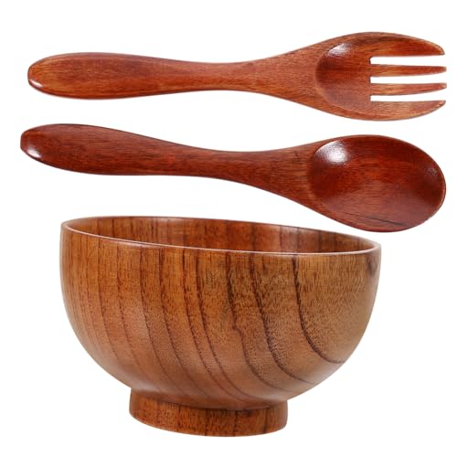 Hoement Holzschüsseln Satz Für Salat Und Obst Mit Kochlöffeln Und Gabeln Aus Holz Gefertigt Robust Und Langlebig Haushalt Hoement Holzschüsseln Satz Für Salat Und Obst Mit Kochlöffeln Und Gabeln Aus Holz Gefertigt Robust Und Langlebig Haushalt von Hoement