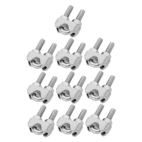 Hoement 10 Stück Teiliges Edelstahl Stahlseilklemmen U Bügel Drahtseilklemme mit Polierter Oberfläche Rostbeständig Kompakt und Sicher für Outdoor Industrie und Bauprojekte von Hoement