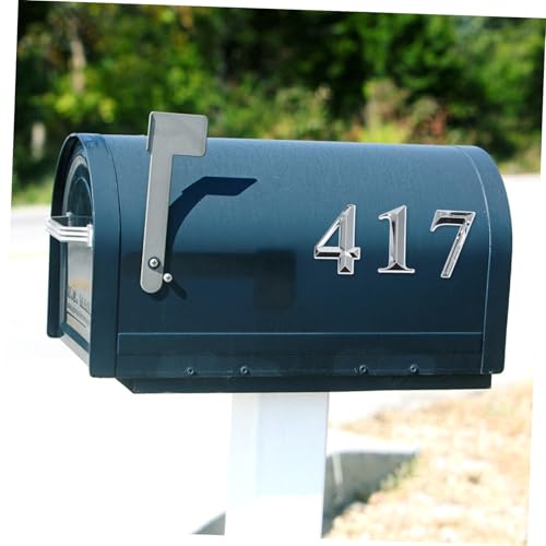 Hoement 10 Stück Teiliges Moderne Hausnummernschilder aus Robustem Abs mit Edelstahl effekt Selbstklebend Wetterfest für Tür Briefkasten Hotelzimmer und Straßennummern von Hoement