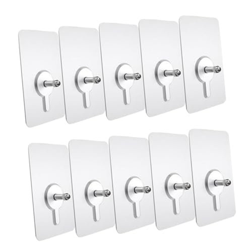 Hoement 10 Stück Teiliges Selbstklebende Schraubhaken mit Starkem Halt Transparente Wandhaken für Küche und Zuhause Einfache Montage Verstellbare Höhe Geeignet für Feste Wände Hoement 10 Stück Teiliges Selbstklebende Schraubhaken mit Starkem Halt Transparente Wandhaken für Küche und Zuhause Einfache Montage Verstellbare Höhe Geeignet für Feste Wände von Hoement