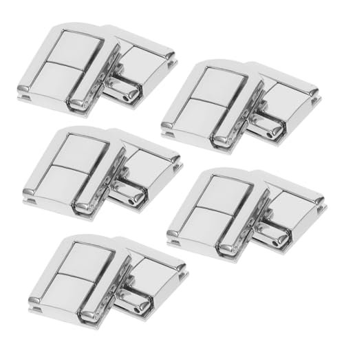 Hoement 10 Stück Teiliges Toggle Lock Hasps für Schmuck und Geschenkboxen Robuste Druckguss Verschlüsse in Silber Einfache Montage Langlebig und Sicher für Kisten und Truhen von Hoement