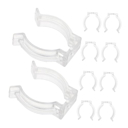 Hoement 10 Stück Transparente LED Röhrenklemmen Stabile und Sichere Halterungen für LED und Leuchtstoffröhren Schnelle Montage für Haushalt Büro und Handel Geeignet von Hoement
