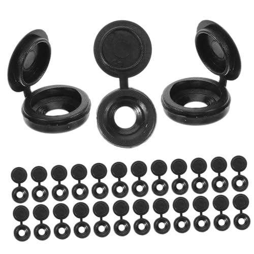 Hoement 100 Stück Schraubkappen Dekorative Abdeckung für Möbel Schwarz Robuste Kunststoffkappen zur Verkleidung von Schrauben für Einen Eleganten Look Hoement 100 Stück Schraubkappen Dekorative Abdeckung für Möbel Schwarz Robuste Kunststoffkappen zur Verkleidung von Schrauben für Einen Eleganten Look von Hoement