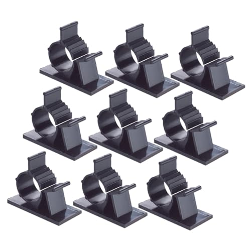 Hoement 100 Stück Selbstklebende Kabelclips Kabelhalterung Verstellbar Kabelorganizer für Datenkabel und Verlängerungskabel Schwarz für Büro und Zuhause von Hoement