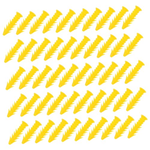 Hoement 100 Stück Wanddübel Kleine Gelbe Croaker Türanker Wandanker Betonanker Set Zum Aufhängen Von Bildern Kunststoffanker Dehnschraube Rohranker Schraubanker von Hoement