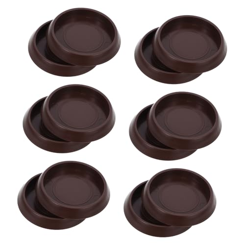 Hoement 12 Stück Runde Möbelrollen Gummi Bodenschoner Möbeluntersetzer rutschfest für Stuhl Sofa Bett mit Teppichschutz Einfache Montage von Hoement
