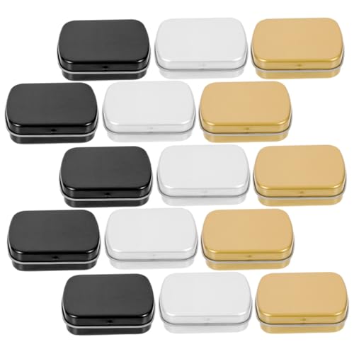 Hoement 15 Stück Teiliges Kleine Rechteckige Blechdosen aus Hochwertigem mit Scharnierdeckel Mattierte Aufbewahrungsboxen für Schmuck Kosmetik Süßigkeiten und Kleine Gegenstände Robust Hoement 15 Stück Teiliges Kleine Rechteckige Blechdosen aus Hochwertigem mit Scharnierdeckel Mattierte Aufbewahrungsboxen für Schmuck Kosmetik Süßigkeiten und Kleine Gegenstände Robust von Hoement