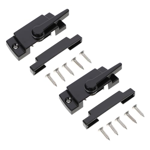 Hoement 2 Sätze Stabile Fenstersicherheits Verriegelungen aus Robustem Material Einfache Bedienung Ersatz für Alte Schiebetürschlösser zur Diebstahlsicherung von Schiebefenstern Glatte von Hoement