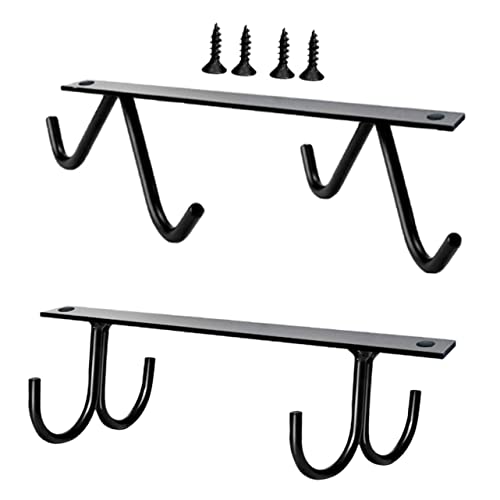 Hoement 2 Satz Teiliges Metall Tassenhalter Unterhängend mit Haken Robuster Kaffeebecher Organizer für Küchenregal Platzsparender Becherhalter unter Schrank Rostfrei und Vielseitig für von Hoement