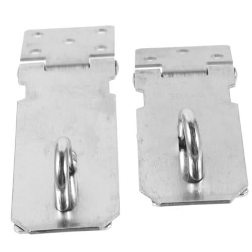 Hoement 2 Stück Edelstahl Tür torschloss Hasp Riegel mit Vorhängeschlossloch Rostfrei Vielseitig für Gartentor Tor Fenster Einfache Montage Sichere Verriegelung von Hoement