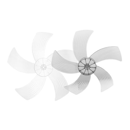 Hoement 2 Stück Ersatzflügel Kunststoff Lüfterblätter für Tisch Wandventilatoren Leicht Montierbar Transparent Weiß und Schwarz Kompatibel für Haushaltslüfter von Hoement