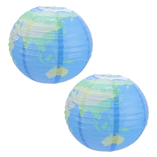 Hoement 2 Stück Faltbare Papierlaternen See-blau Stabile Struktur Hängende Party-deko für Kindergeburtstag Garten Fenster und Innenräume Kreative Papierparty-dekoration von Hoement