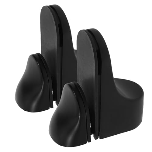 Hoement 2 Stück Glasregalhalter aus Zinklegierung Großer Schwarzer Glasclip für Glasplatten Einfach zu Installierende und Langlebige Glasbodenträger Geeignet für Badezimmer und von Hoement