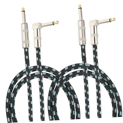 Hoement 2 Stück Klinkenkabel Gitarren Verbindungskabel Nylon Ummantelung Langlebig Abgeschirmt Störungsfrei Geeignet für Gitarre und Bass Blau von Hoement