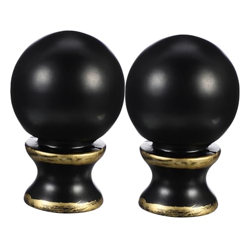 Hoement 2 Stück Lampenknopf Antik Stil Lampenfuß Dekoration Schraubkappe für Tisch Stehlampen Einfache Montage Langlebig Schwarz von Hoement