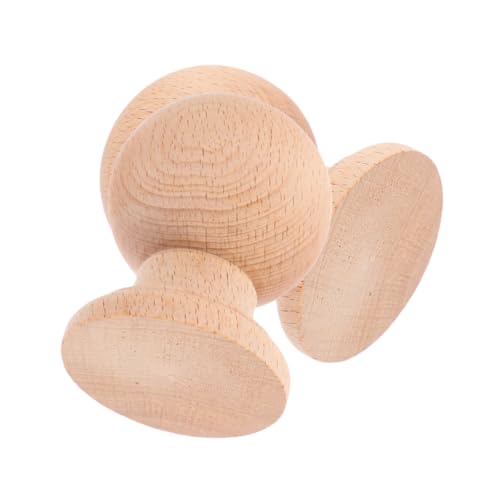 Hoement 2 Stück Massivholz Kugel Finial Möbel Holzornamente Unlackiert Runde Holzspitzen Für Innen Treppe Dekorative Handgefertigte Holzverzierungen Für Möbelbau von Hoement