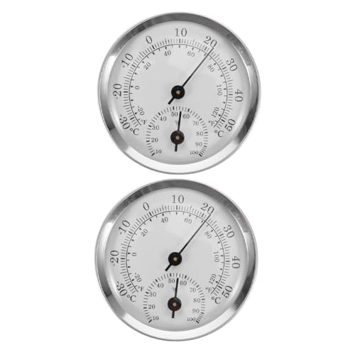 Hoement 2 Stück Mini Analog Hygrometer Thermometer mit Präzisionszeiger und Schutzlinse Kleines Rundes Feuchtigkeitsmessgerät für Zigarrenboxen Genaue Temperatur Luftfeuchtigkeitsanzeige Hoement 2 Stück Mini Analog Hygrometer Thermometer mit Präzisionszeiger und Schutzlinse Kleines Rundes Feuchtigkeitsmessgerät für Zigarrenboxen Genaue Temperatur Luftfeuchtigkeitsanzeige von Hoement