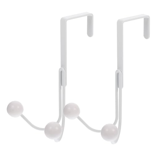 Hoement 2 Stück Over Door Hooks aus Multifunktionale Türhaken ohne Bohren Mattweiß Doppelseitige Aufhängung für Kleidung Handtücher Taschen für Schlafzimmer Bad Küche und Flur von Hoement