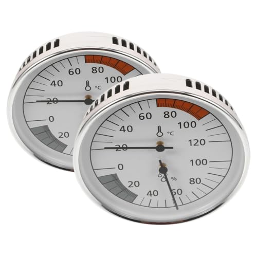 Hoement 2 Stück Sauna Temperatur und Feuchtigkeitsmesser Präzises Hygrometer Thermometer mit Großem Display Hitzebeständig Hohe Empfindlichkeit für Saunaräume Dampfbäder Schwitzräume von Hoement