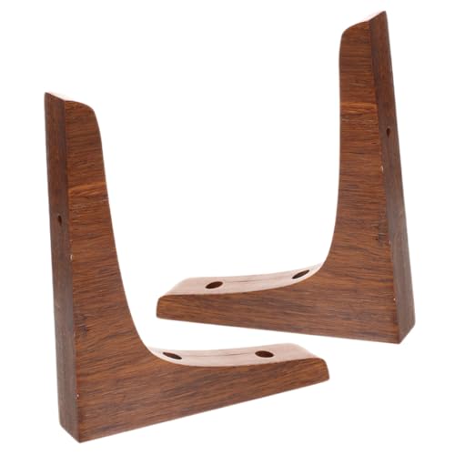 Hoement 2 Stück Schwerlast Eckwinkel Regalträger aus Bambus und Holz Tiefe Dunkelbraun Reversible Halterung für Wandregale Stabile Floating Shelf Halterung für Wohn Arbeitsbereiche von Hoement