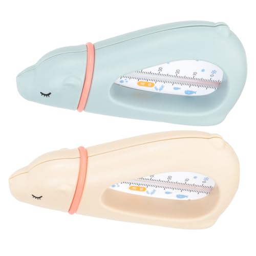 Hoement 2 Stück Teiliges Badethermometer Wasserdichtes Kindgerechtes Badezimmer Thermometer Niedliche Cartoon Designs in Rosa und Blau Sicheres Langlebiges Badewasser Temperaturmessgerät von Hoement