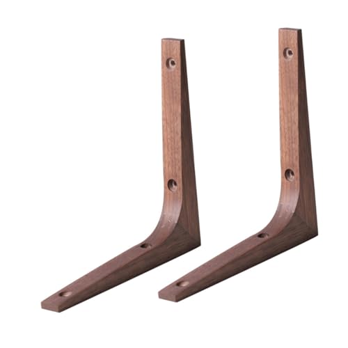 Hoement 2 Stück Teiliges Massivholz Regalhalterungen mit Zapfenverbindung Robuste Wandhalter für Küchen- Badezimmer Wohnzimmerregale Naturfarbene Tragfähige Eckstützen für Vielseitige von Hoement