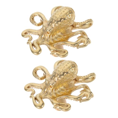 Hoement 2 Stück Teiliges Messing Türgriff- Vintage Kraken Schubladenknöpfe Tier Design Robuste Metallgriffe für Kommoden Kleiderschränke Küchenschränke Angenehmer Griff Einfache Montage von Hoement