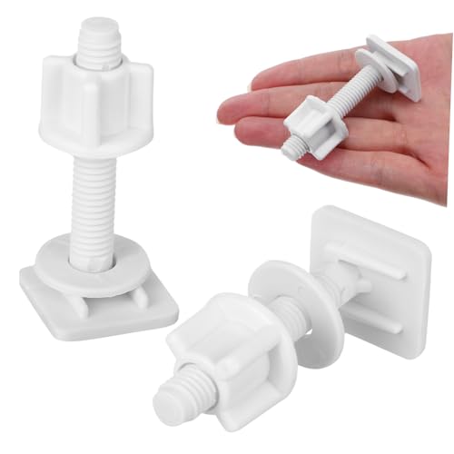 Hoement 2 Stück Toilettensitz Schrauben Set Kunststoff Hinge Stifte mit Muttern Einfache Montage Wc Sitz Befestigung Zubehör Ersatzteile von Hoement
