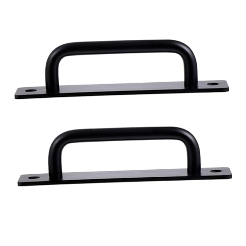 Hoement 2 Stück Türgriff aus Aluminiumlegierung Schwarz-schwarzer Möbelgriff Minimalistischer Schrankgriff Robustes Ziehgriff Scheunentüren Schiebetüren und Fenster von Hoement