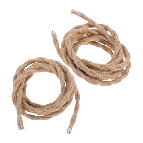 Hoement 2 Stück Vintage Hanfseil Lampenkabel Mm² Industrielle Pendelleuchte Textilkabel für DIY Beleuchtung Retro Stil Elektrisches Lichtkabel für Hängelampe und Tischlampe von Hoement
