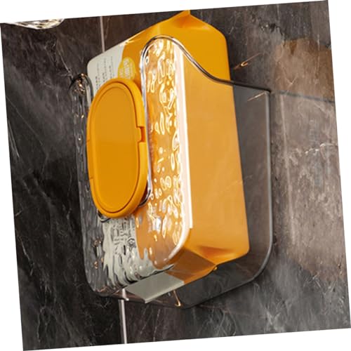 Hoement 2 Stück Wandmontage Feuchttuchbox Transparent Weiß Wege Kleben Horizontal Vertikal Vielseitige Aufbewahrung für Küche Bad Schlafzimmer Platzsparend Einfache Installation von Hoement