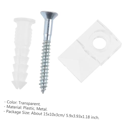 Hoement 20 Sätze Glasaufhängungsp Clips Transparent Spiegelhalter Befestigungsklammern Installieren Robust und Wiederverwendbar für Wandspiegel und Glasscheiben von Hoement