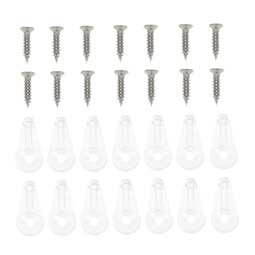 Hoement 25 Stück Teiliges Transparente Kunststoff Glasklammern mit Schrauben Stabile Befestigung für Dicke Glas und Kunststoffplatten Geeignet für Glastüren Vitrinen und Schrankpaneele von Hoement