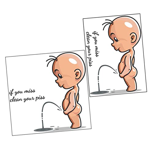 Hoement 2stücke Toilettenaufkleber Peing Boy Cartoon Dekorativ Pvc Fenster Wand Aufkleber Kleine Kinder Aufkleber Für Toilette Wandaufkleber Wc von Hoement