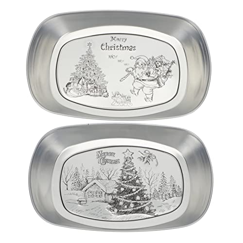 Hoement 2stücke Vintage Weihnachtsboot Teller Retro Servierteller Für Nachmittags-tee Dekoration Für Zuhause Geeignet Für Festlichkeiten Und Familienfeiern von Hoement