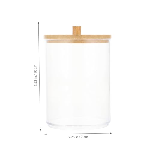 Hoement 3 Stück Aufbewahrungsbox für Baumwollpads und Wattestäbchen mit Bambusdeckel Staubdichter Organizer für Badezimmer Kompakt Bruchsicher und Langlebig von Hoement