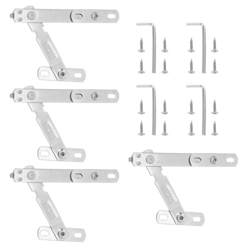 Hoement 4 Sätze Fensterbegrenzung aus Edelstahl Robuster Kindersicherheits-fensterstopper für Schiebefenster und Dreh-kipp-fenster Einstellbarer Öffnungsbegrenzer Sichere Wohnraumlüftung von Hoement