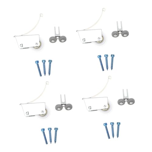 Hoement 4 Sätze Schrank-schiebetürrollen mit Tail-cam für Fenster und Türen Robuste Möbelräder aus Hochwertigem Material Einfache Montage Einsetzbar für Sanftes Gleiten von Hoement