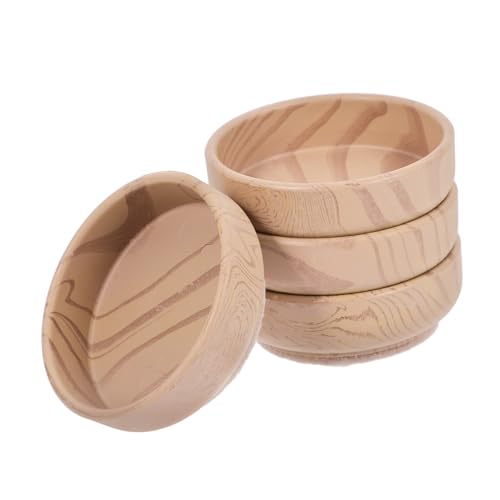 Hoement 4 Stück Fußmatten mit Holzmaserung Sofa-Beinschalen Runder Stuhlschutz stuhlbeinkappen stuhlkappen Möbelbeine Stopper für Möbeluntersetzer Radstopper für Haushaltsstühle gefühlt von Hoement