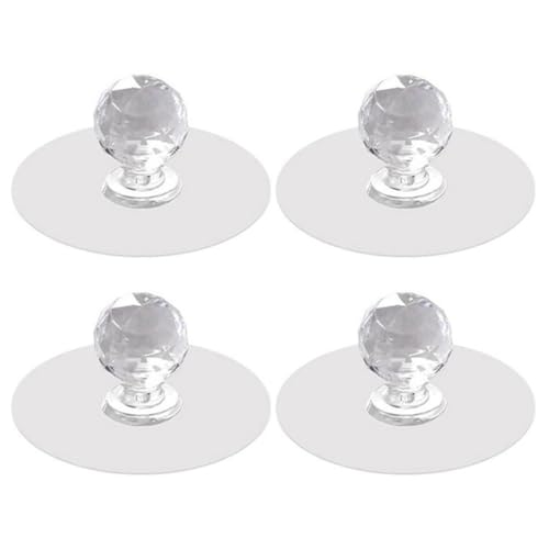 Hoement 4 Stück Klebegriff Kugelförmige Schrankgriff Möbelknöpfe Modernes Transparent Für Kommode Kleiderschrank Ohne Bohren Elegant von Hoement