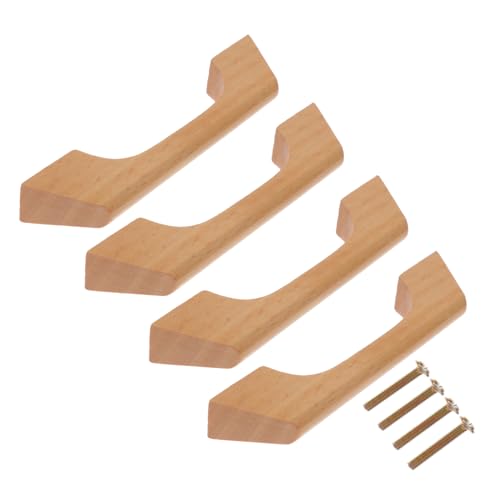 Hoement 4 Stück Massive Holztürgriffe Schrank Schubladentüren Präziser Lochabstand Modernes Design Stabile Montage Passende Möbelgriffe für Küchenschränke und Kommoden von Hoement