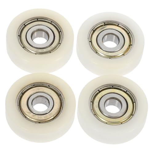 Hoement 4 Stück Nylon Umlenkrolle Schwerlast Lagerrolle für Schiebetüren Fenster Möbel Ersatz Weiß Langlebig Verschleißfest Hohe Tragkraft von Hoement