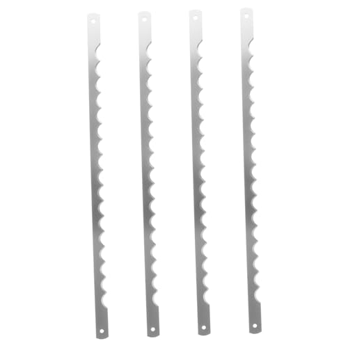 Hoement 4 Stück Teiliges Brotmaschine Ersatzmesser Wellenschliff Brotschneidemesser für Toastmaschinen Langlebige Metallklingen für Feines Schneiden Krümelarmes Backzubehör Vielseitig für von Hoement