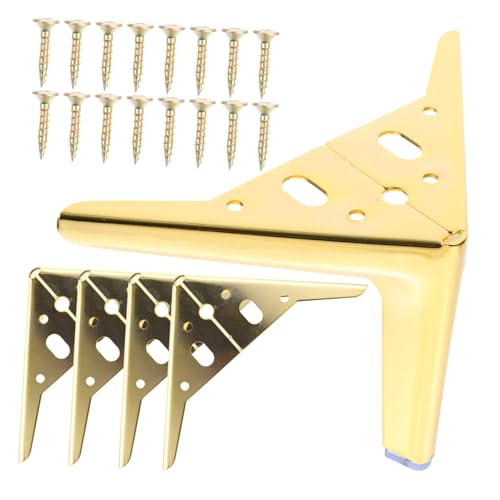 Hoement 4 Stück Teiliges Metallmöbelfüße in Titanoptik Dreieckiges Design für Stabile Unterstützung Robuste Ersatzbeine für Sofa Couchtisch Tv Schrank Vielseitig für Wohnzimmermöbel von Hoement