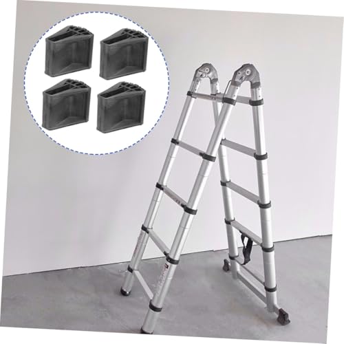 Hoement 4 Stück Teiliges Rutschfeste Leiterfüße Schutzkappen aus Robustem Material Dicke Belastbare Abdeckungen für Leitern Schützend und Bodenschonend Einsetzbar für Sichere von Hoement