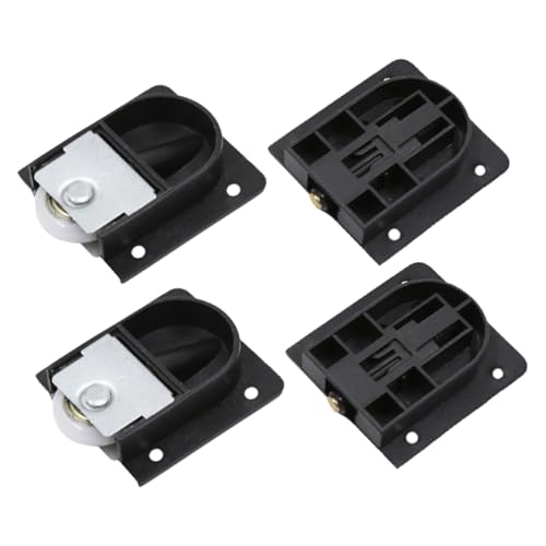 Hoement 4 Stück Teiliges Schwarzer Kunststoff-schiebetürrollen mit Lager Stabile Möbel-türrollen für Kleiderschränke Schränke und Schiebetüren Langlebige Umlenkrollen für Möbel und von Hoement