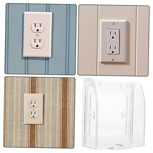 Hoement 4 Stück Teiliges Transparente Wasserdichte Steckdosenschutz Abdeckungen Kindersichere Praktische Schutzkappen für Elektrische Steckdosen Spritzwasserschutz Einfacher Zugriff ohne von Hoement