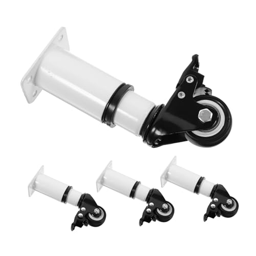 Hoement 4 Stück Verstellbare Metallmöbelfüße mit Drehbaren Tischrollen Teiliges Höhenverstellbare Möbelbeine Geeignet für Schrank Sofa Bett und Couchtisch von Hoement